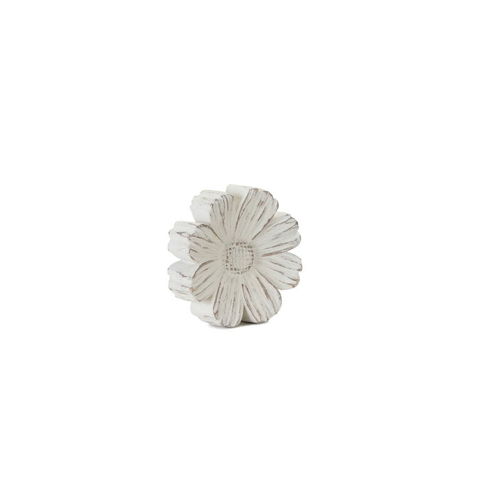 Melrose White Washed Stone Flower Decor (Set of 3), Beige/Brown