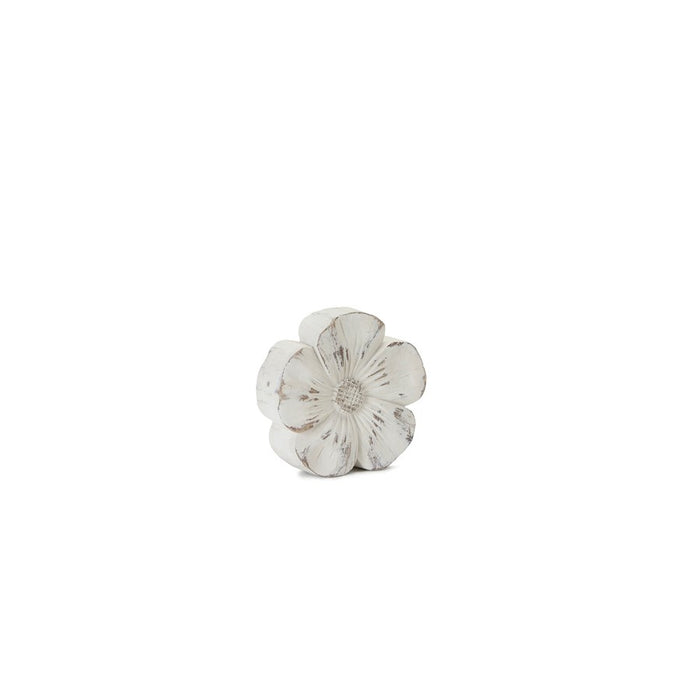 Melrose White Washed Stone Flower Decor (Set of 3), Beige/Brown