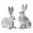 Melrose International Washed Rabbit Statue, Set of 2, Grey/White - 78757DS