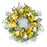 Melrose International Lemon Floral Wreath 28"D, Yellow/Green/Brown - 78776DS