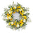 Melrose Lemon Floral Wreath 28"D, Yellow/Green/Brown - 78776DS