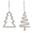 Melrose International Jeweled Pine Tree Ornament, Set of 6, Silver - 80158DS