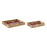 Melrose International Plaid Wooden Tray, Set of 2, Brown/Red - 80236DS