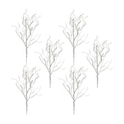 Melrose International Silver Twig Branch, Set of 6, Silver - 80280DS