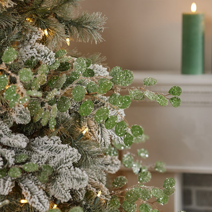 Melrose Frosted Dollar Eucalyptus Spray, Set of 12, Green/Brown/Silver