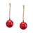 Melrose Red Metal Sleigh Bell/Jute Hanger, Set of 2, Red/Brown - 80440DS