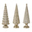 Melrose Int. Geo Holiday Tree/Gold, Set of 3, Gold/White - 80481DS