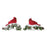 Melrose Perched Cardinal Bird on Snowy Pine Branch, Set/4, Red/Green
