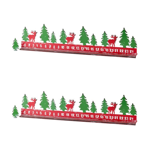 Melrose Rustic Christmas Countdown/Woodland Deer Accents, Set of 2, Re - 80525DS