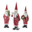 Melrose Frosted Long John Santa/Pine/List Accent, Set of 3, Red - 80549DS