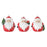 Melrose Frost Round Santa Figure/Bird/Pine Accent, Set of 6, Red/White