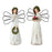 Melrose Frosted Winter Angel/Bird/Wreath Accent, Set of 6, White/Brown
