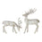 Melrose International Winter Deer Figurine, Set of 2, Grey/White/Gold - 80571DS