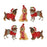 Melrose Winter Dog Figurine/Hat/Sweater Accent, Set/6, Red/Brown/Red - 80575DS
