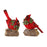 Melrose Perched Cardinal Bird on Log/Holly Wreath Accent, Set of 2, Re