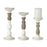Melrose International Candle Holder/Wood Accent, Set of 3, White/Brown - 80729DS