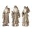 Melrose Stone Woodland Santa/Gold, Set of 3, White/Gold/Champagne - 80733DS