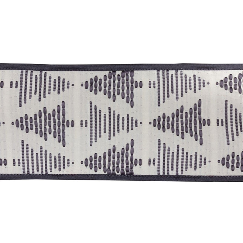 Melrose International Holiday Tree Wired Ribbon, Set of 2, Grey/White - 81011DS