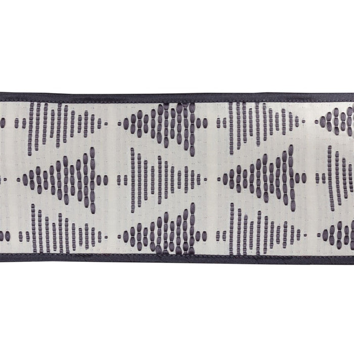 Melrose International Holiday Tree Wired Ribbon, Set of 2, Grey/White - 81011DS