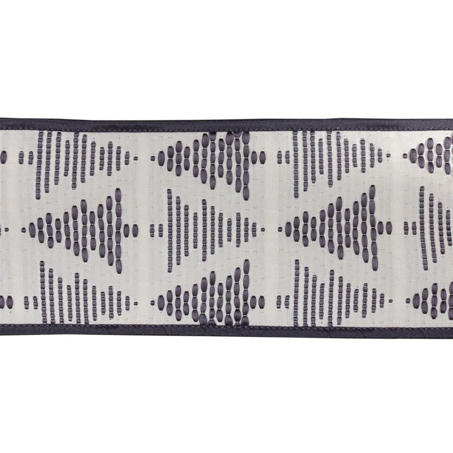 Melrose International Holiday Tree Wired Ribbon, Set of 2, Grey/White - 81011DS