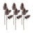 Melrose International Double Pine Cone Spray, Set of 6, Brown - 81314DS