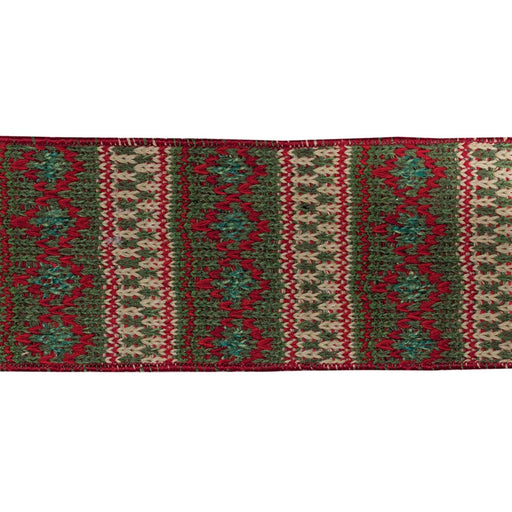 Melrose International Woven Holiday Ribbon, Set of 2, Green/Red - 81336DS
