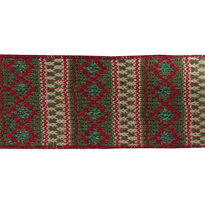 Melrose International Woven Holiday Ribbon, Set of 2, Green/Red - 81336DS