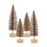 Melrose LED Lighted Bottle Brush Tree/Wood Base, Set of 4, Brown/Silve - 81442DS