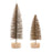 Melrose LED Lighted Bottle Brush Tree/Wood Base, Set of 4, Brown/Silve