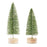 Melrose LED Lighted Bottle Brush Tree/Wood Base/Gold, Set of 4