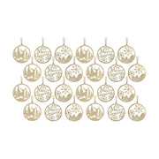 Melrose Gold Metal Cut Out Rustic Tree Ornaments, Set of 24, Gold - 81474DS