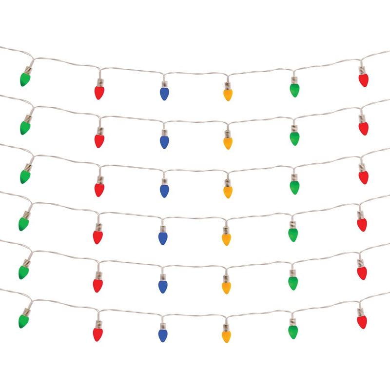 Melrose LED Lighted Strand/Classic Bulb Design,Set of 6 Strands, Blue