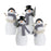 Melrose Holiday Snowman Figurine/Tree/Joy Accent, Set/4, Black/White - 81554DS