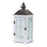 Melrose Wood Lantern/Ornate Frosted Glass, Set of 2, Black/White/Brown