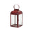 Melrose International Modern Metal Lantern, Set of 2, Red/CleaRed