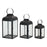 Melrose International Modern Metal Lantern, Set of 2, Black/CleaRed - 81585DS