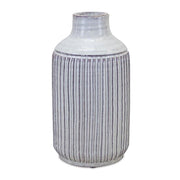 Melrose Rustic Ribbed Terra Cotta Vase 12.25"H, Brown/Beige - 82108DS