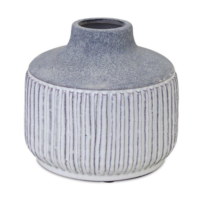 Melrose Modern Terra Cotta Vase/Glazed Accent 6"H, Brown/Beige/Grey - 82110DS
