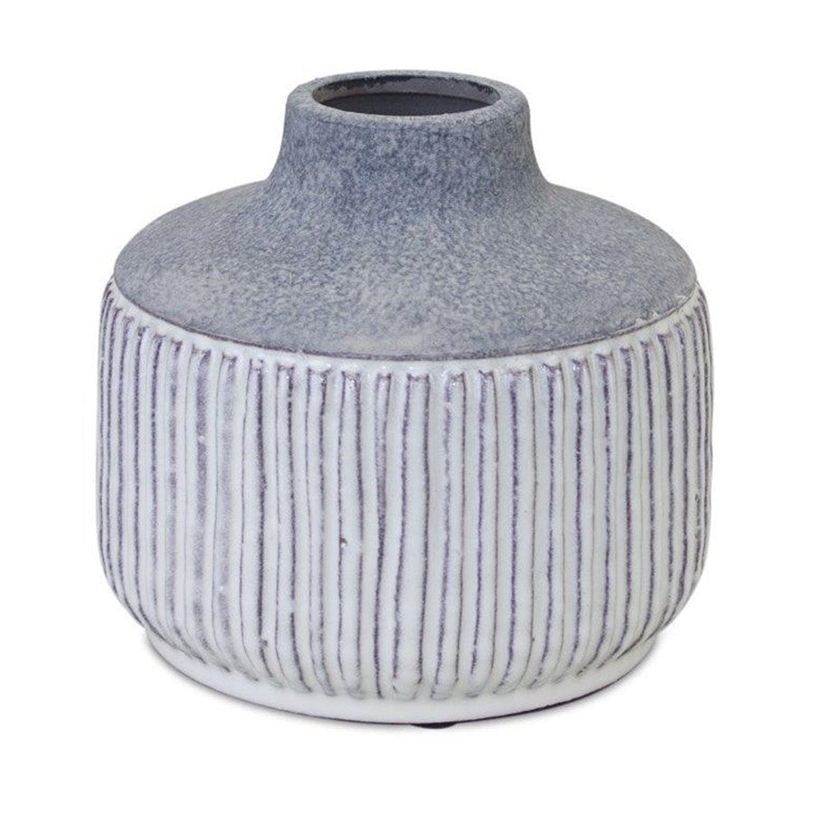 Melrose Modern Terra Cotta Vase/Glazed Accent 6"H, Brown/Beige/Grey - 82110DS