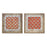 Melrose Wood Framed Geometric Wall Art/Gold Accent, Set of 2, Brown - 82132DS