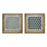 Melrose International Honeycomb Wall Plaque, Set of 2, Brown/Grey - 82133DS