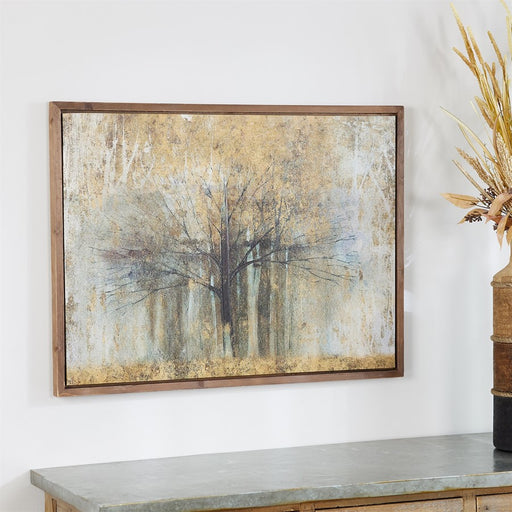 Melrose Painted Landscape Canvas Wall Decor/Wood Frame/Gold 31.5"L, Bl