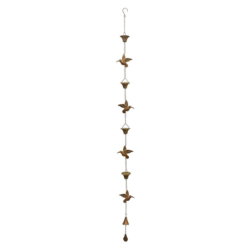 Melrose International Iron Hummingbird Rain, Cha, 61.5"H, CoppeRed - 82234DS