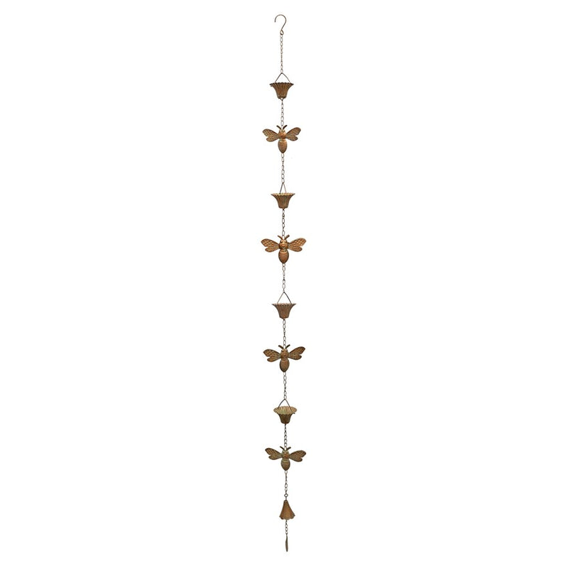 Melrose Iron Bumble Bee Rain Chain 61.5"H, Copper - 82235DS