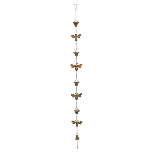 Melrose Iron Bumble Bee Rain Chain 61.5"H, Copper - 82235DS