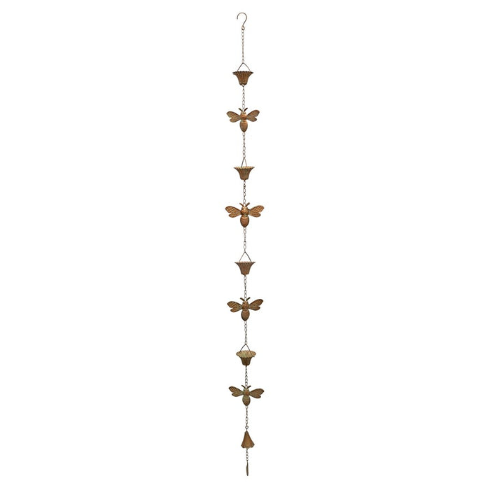 Melrose Iron Bumble Bee Rain Chain 61.5"H, Copper - 82235DS