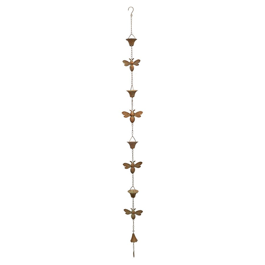 Melrose Iron Bumble Bee Rain Chain 61.5"H, Copper - 82235DS