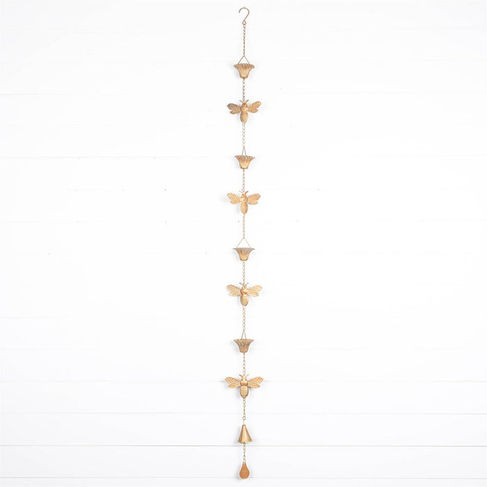 Melrose Iron Bumble Bee Rain Chain 61.5"H, Copper