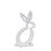 Melrose Carved Stone Bunny Outline Decor (Set of 2), White/Grey