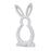 Melrose Carved Stone Bunny Outline Decor (Set of 2), White/Grey